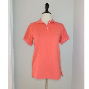 J Crew Garment-Dyed Piqué Polo Top Orange Red Sz S NWT